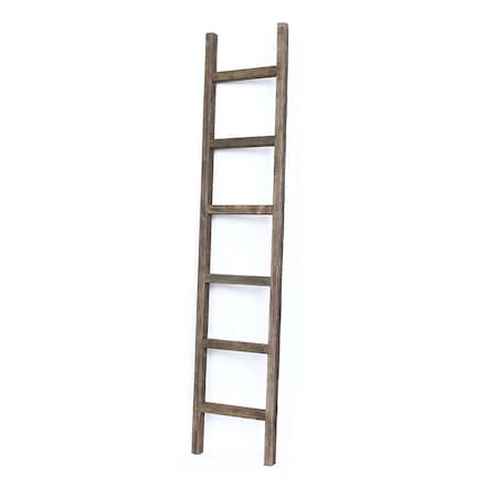 Barnwoodusa Rustic Farmhouse 6ft Reclaimed Wood Decorative Ladder (Brown) 672713212386